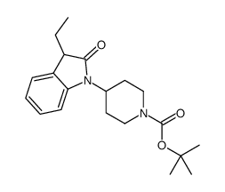 4-(3-乙基-2-氧代吲哚啉-1-基)哌啶-1-羧酸叔丁酯结构式