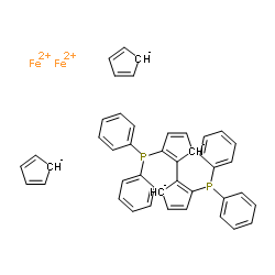 (R,R'')-2,2''-双(二苯基膦基)-1,1''-双二茂铁结构式