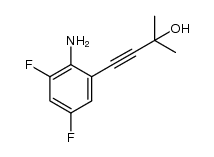 4-(2-amino-3,5-difluorophenyl)-2-methylbut-3-yn-2-ol结构式