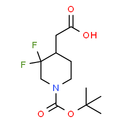 2-(1-(tert-butoxycarbonyl)-3,3-difluoropiperidin-4-yl)acetic acid structure