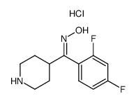 (Z)-(2,4-difluorophenyl) (4-piperidinyl)methanone, oxime monohydrochloride Structure