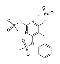 Methanesulfonic acid 5-benzyl-2,6-bis-methanesulfonyloxy-pyrimidin-4-yl ester Structure