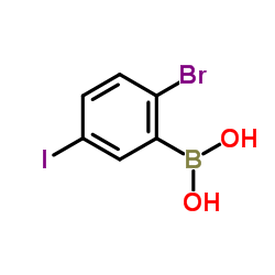 2-溴-5-碘苯硼酸结构式
