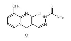 [(8-chloro-5-methyl-10-oxo-1,7-diazabicyclo[4.4.0]deca-2,4,6,8-tetraen-9-yl)methylideneamino]thiourea结构式