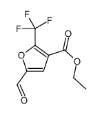 3-Furoic acid, 5-formyl-2-trifluoromethyl, ethyl ester structure