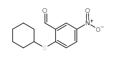 2-(cyclohexylthio)-5-nitrobenzaldehyde structure