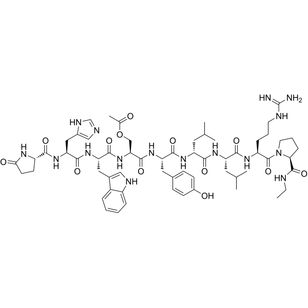 (Des-Gly10,Ser(Ac)4,D-Leu6,Pro-NHEt9)-LHRH trifluoroacetate salt Structure