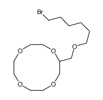 2-(6-bromohexoxymethyl)-1,4,7,10-tetraoxacyclododecane结构式