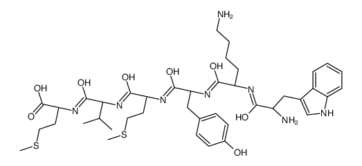 (2R)-2-[[(2S)-2-[[(2S)-2-[[(2S)-2-[[(2S)-6-amino-2-[[(2S)-2-amino-3-(1H-indol-3-yl)propanoyl]amino]hexanoyl]amino]-3-(4-hydroxyphenyl)propanoyl]amino]-4-methylsulfanylbutanoyl]amino]-3-methylbutanoyl]amino]-4-methylsulfanylbutanoic acid Structure