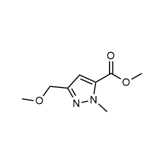 3-(甲氧基甲基)-1-甲基-1H-吡唑-5-羧酸甲酯结构式