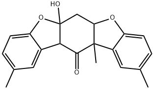 5a,6a,11b,12a-Tetrahydro-5a-hydroxy-2,10,11b-trimethylbenzo[1,2-b:5,4-b']bisbenzofuran-12(6H)-one structure