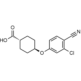 Trans-4-(3-chloro-4-cyano-phenoxy)cyclohexanecarboxylicacid Structure