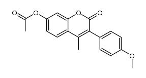 7-acetoxy-3-(4-methoxy-phenyl)-4-methyl-coumarin结构式