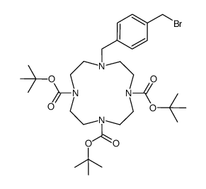 1-bromomethyl-4-(4,7,10-tris(tert-butyloxycarbonyl)-1,4,7,10-tetraazacyclododecane-1-ylmethyl)benzene Structure