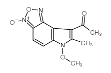 8-乙酰基-6-甲氧基-7-甲基吡咯并[2,3-E]苯并呋咱-3-氧化物结构式