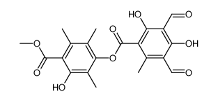 2-Hydroxy-3,5,6-trimethyl-4-(2,4-dihydroxy-3,5-diformyl-6-methylbenzoyloxy)benzoic acid methyl ester Structure