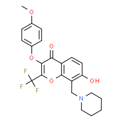 7-hydroxy-3-(4-methoxyphenoxy)-8-(piperidin-1-ylmethyl)-2-(trifluoromethyl)-4H-chromen-4-one picture