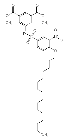 1,3-Benzenedicarboxylicacid, 5-[[[4-(hexadecyloxy)-3-nitrophenyl]sulfonyl]amino]-, 1,3-dimethyl ester structure