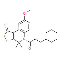 3-cyclohexyl-1-(8-methoxy-4,4-dimethyl-1-thioxo-1,4-dihydro-5H-[1,2]dithiolo[3,4-c]quinolin-5-yl)propan-1-one picture