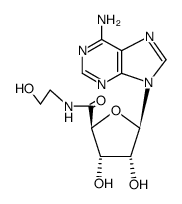 1-(6-amino-purin-9-yl)-β-D-1-deoxy-ribofuranuronic acid 2-hydroxy-ethylamide结构式
