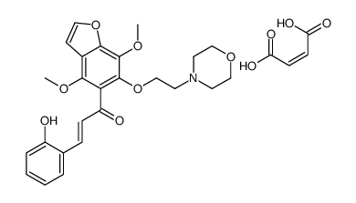 (E)-but-2-enedioic acid,(Z)-1-[4,7-dimethoxy-6-(2-morpholin-4-ylethoxy)-1-benzofuran-5-yl]-3-(2-hydroxyphenyl)prop-2-en-1-one Structure