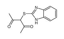 3-(1H-benzimidazol-2-ylsulfanyl)pentane-2,4-dione结构式