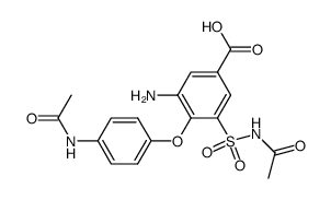 4-(4-acetamidophenoxy)-3-amino-5 -acetylsulfamoylbenzoic acid Structure