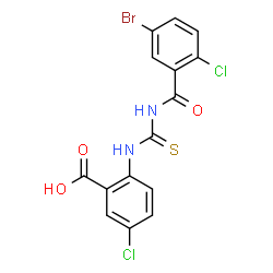 2-[[[(5-BROMO-2-CHLOROBENZOYL)AMINO]THIOXOMETHYL]AMINO]-5-CHLORO-BENZOIC ACID结构式