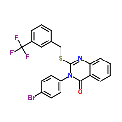 3-(4-Bromophenyl)-2-{[3-(trifluoromethyl)benzyl]sulfanyl}-4(3H)-quinazolinone结构式