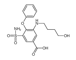 3-(4-hydroxybutylamino)-4-phenoxy-5-sulfamoylbenzoic acid结构式