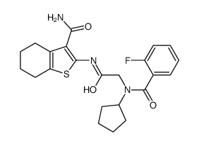 Benzo[b]thiophene-3-carboxamide, 2-[[[cyclopentyl(2-fluorobenzoyl)amino]acetyl]amino]-4,5,6,7-tetrahydro- (9CI) Structure