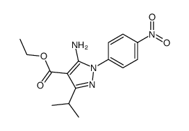 5-amino-3-isopropyl-1-(4-nitro-phenyl)-1H-pyrazole-4-carboxylic acid ethyl ester Structure