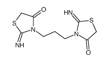 2-imino-3-[3-(2-imino-4-oxo-1,3-thiazolidin-3-yl)propyl]-1,3-thiazolidin-4-one结构式