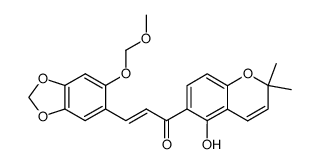 (E)-1-(5-Hydroxy-2,2-dimethyl-2H-chromen-6-yl)-3-(6-methoxymethoxy-benzo[1,3]dioxol-5-yl)-propenone结构式