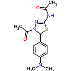 N-{4-Acetyl-5-[4-(dimethylamino)phenyl]-4,5-dihydro-1,3,4-thiadiazol-2-yl}acetamide Structure