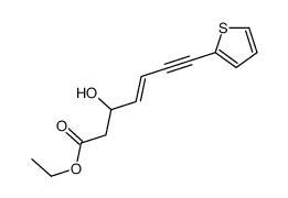 ethyl 3-hydroxy-7-thiophen-2-ylhept-4-en-6-ynoate结构式