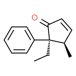 2-Cyclopenten-1-one,5-ethyl-4-methyl-5-phenyl-,(4R,5S)-(9CI)结构式