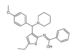 N-[5-ethyl-3-[(4-methoxyphenyl)-piperidin-1-ylmethyl]thiophen-2-yl]benzamide结构式