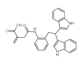 2-[[2-[2,2-bis(1H-indol-3-yl)ethyl]phenyl]carbamoylmethyl]prop-2-enoic acid Structure
