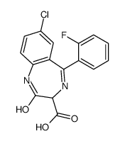 7-chloro-5-(2-fluorophenyl)-2-oxo-1,3-dihydro-1,4-benzodiazepine-3-carboxylic acid结构式