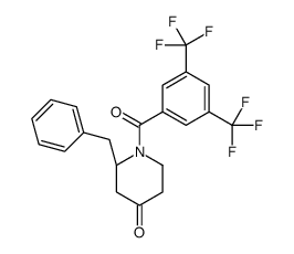 (2R)-2-benzyl-1-[3,5-bis(trifluoromethyl)benzoyl]piperidin-4-one结构式