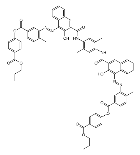 bis[4-(propoxycarbonyl)phenyl] 3,3'-[(2,5-dimethyl-p-phenylene)bis[iminocarbonyl(2-hydroxy-1,3-naphthylene)azo]]di-p-toluate structure