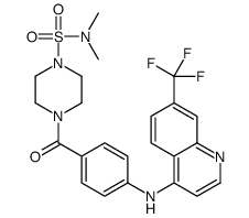 N,N-dimethyl-4-[4-[[7-(trifluoromethyl)quinolin-4-yl]amino]benzoyl]piperazine-1-sulfonamide结构式