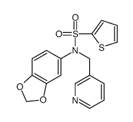 N-(1,3-benzodioxol-5-yl)-N-(pyridin-3-ylmethyl)thiophene-2-sulfonamide结构式