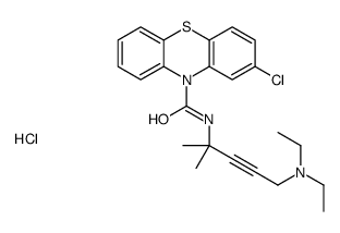 2-chloro-N-[5-(diethylamino)-2-methylpent-3-yn-2-yl]phenothiazine-10-carboxamide,hydrochloride Structure