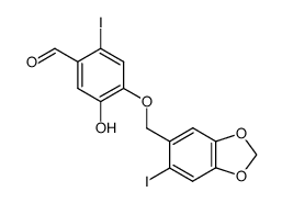 5-hydroxy-2-iodo-4-((6-iodobenzo[d][1,3]dioxol-5-yl)methoxy)benzaldehyde结构式