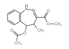 methyl 6-acetyloxy-5-methyl-2,3-diazabicyclo[5.4.0]undeca-3,7,9,11-tetraene-4-carboxylate结构式