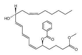 methyl 5(S)-(benzoyloxy)-12(R)-hydroxy-6(Z),8(E),10(E),14(Z)-eicosatetraenoate结构式