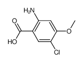 2-氨基-5-氯-4-甲氧基苯甲酸结构式