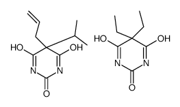 5,5-diethyl-1,3-diazinane-2,4,6-trione,5-propan-2-yl-5-prop-2-enyl-1,3-diazinane-2,4,6-trione结构式